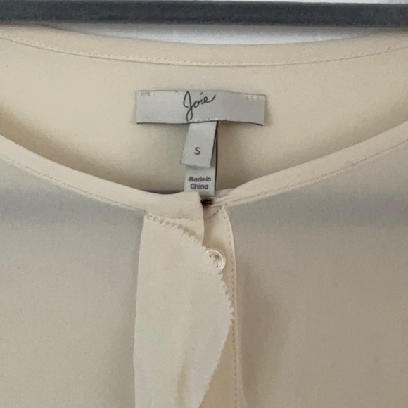 Joie cream long sleeve ruffle button up blouse - Picture 3 of 4